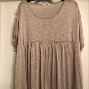 Babydoll relaxed fit blouse in silvery beige